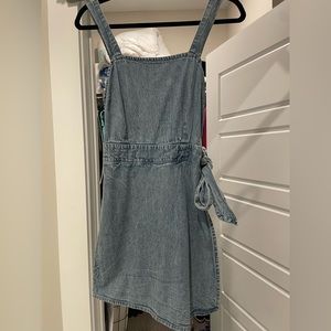 Jean romper, dress in the front and romper style in the back, size 4-6